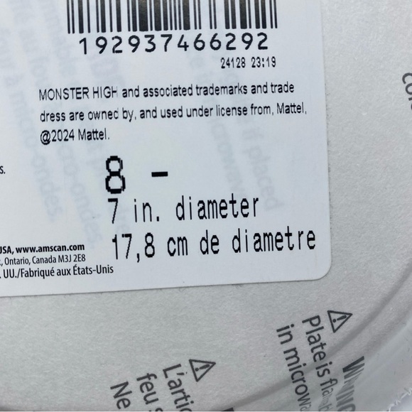 Monster High Iridescent Party Lunch Dinner Plates Birthday Supplies 24 Count - Picture 5 of 6